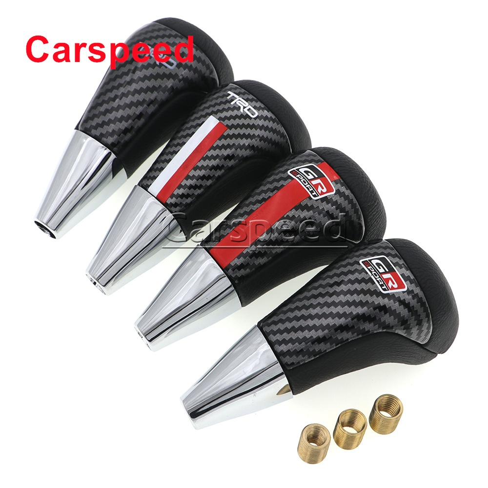 Trd GR Sport Racing คาร์บอนหนังเกียร์ Shift Knob สําหรับ Toyota GT86 GR 86 Land Cruiser LC200 อุปกรณ์ตกแต่งภายในเกียร์ Shifter