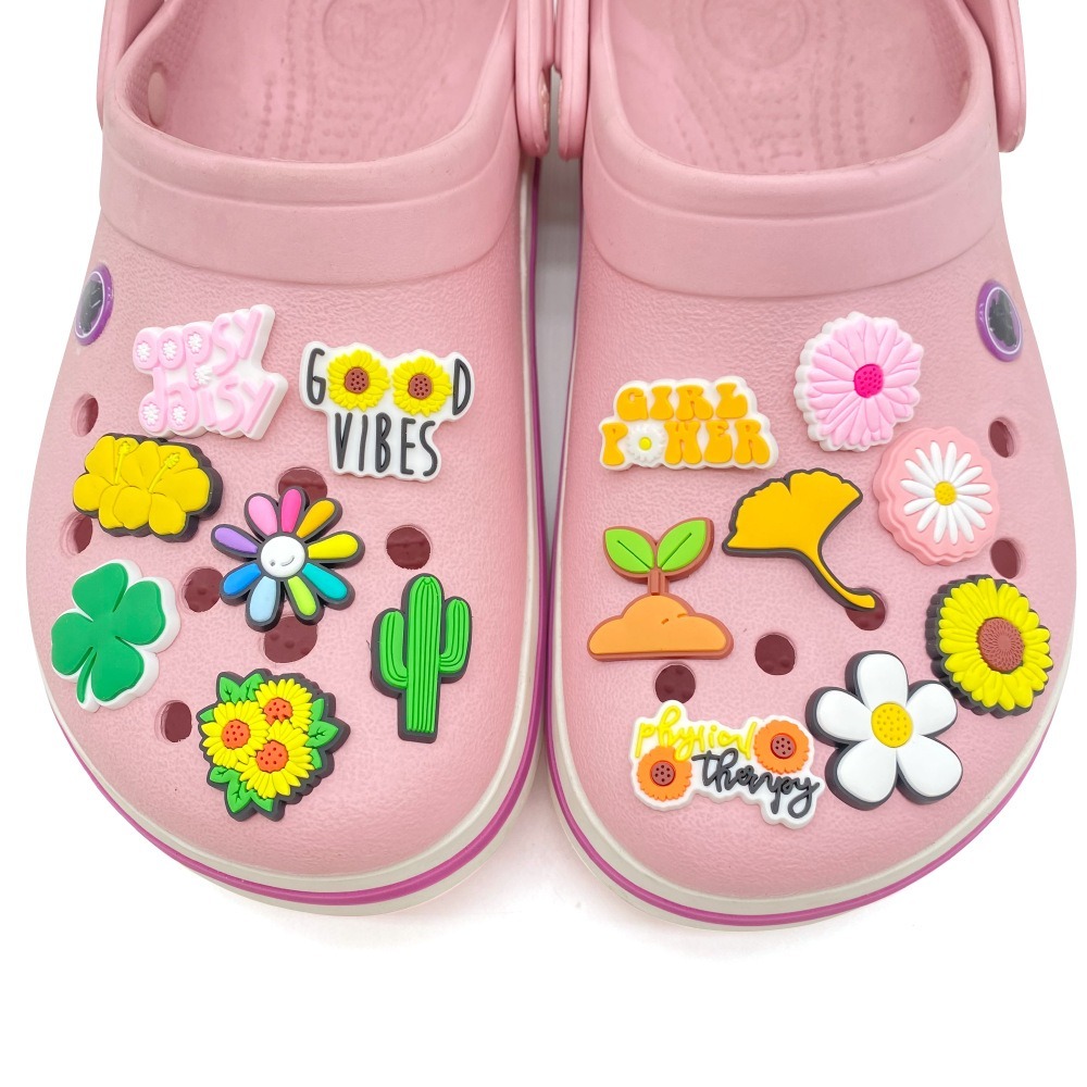 ร้อนน่ารัก Jibbitz 1 ชิ้นดอกทานตะวันพืช Crocs charms การ์ตูน Pin รองเท้าอุปกรณ์เสริมตกแต่งรองเท้าแตะรองเท้าแตะหัวเข็มขัดเด็กผู้หญิงของขวัญ