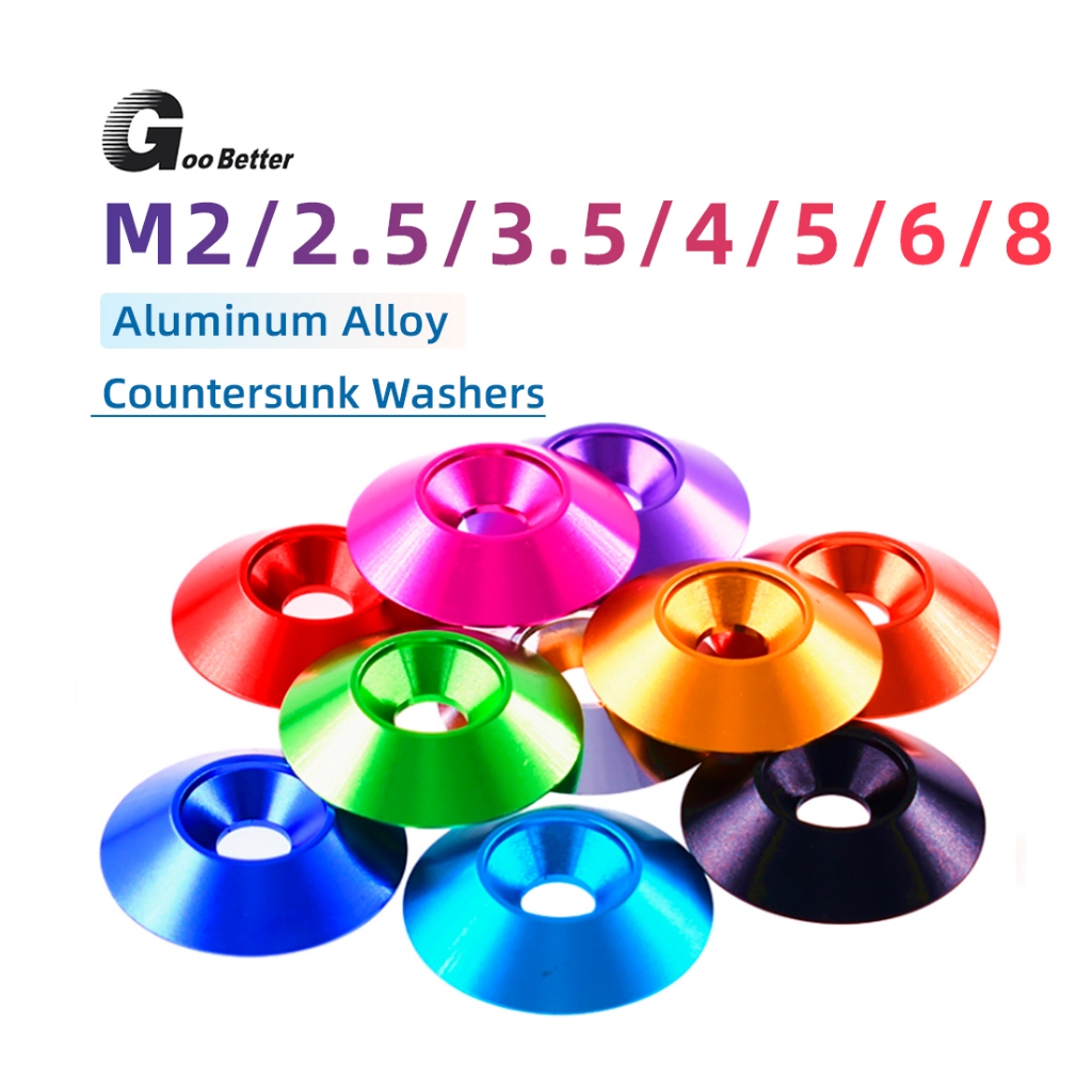 M2-m8 เครื่องซักผ้า Countersunk เว้านูน Conical เครื่องซักผ้ากรวยแบนปะเก็นหัวแข็ง Anodized สีสัน Countersunk หัว Bolt เครื่องซักผ้าปะเก็นอลูมิเนียมแบนหัวสกรูเครื่องซักผ้า