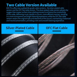 Kz EDC PRO HIFI ที่ดีที่สุดในหูแบบมีสายแบบไดนามิก Loop พร้อมสายสัญญาณเสียงแบบถอดได้สําหรับแบบไดนามิกขนาดใหญ่ไดรฟ์ Monitor หูฟัง