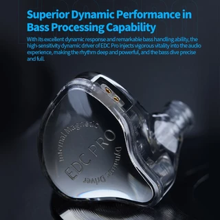 Kz EDC PRO HIFI ที่ดีที่สุดในหูแบบมีสายแบบไดนามิก Loop พร้อมสายสัญญาณเสียงแบบถอดได้สําหรับแบบไดนามิกขนาดใหญ่ไดรฟ์ Monitor หูฟัง
