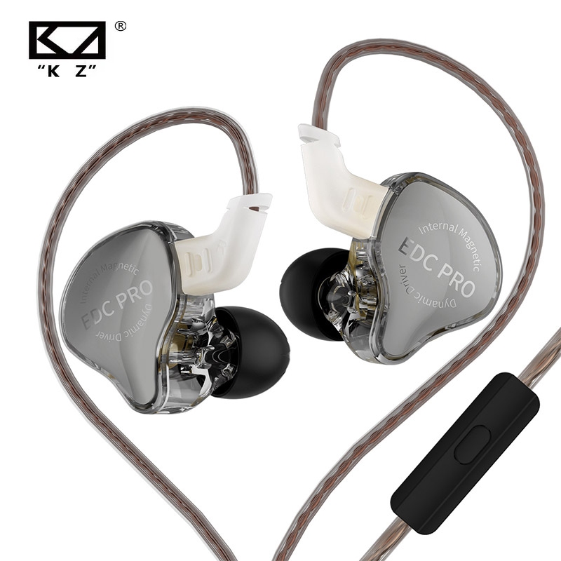 Kz EDC PRO HIFI ที่ดีที่สุดในหูแบบมีสายแบบไดนามิก Loop พร้อมสายสัญญาณเสียงแบบถอดได้สําหรับแบบไดนามิกขนาดใหญ่ไดรฟ์ Monitor หูฟัง