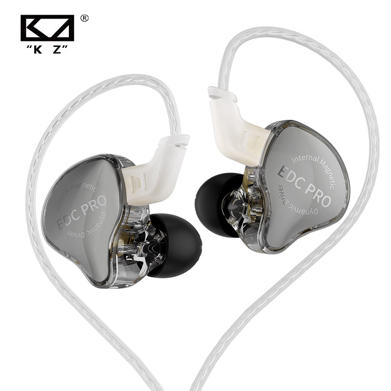 Kz EDC PRO HIFI หูฟังแบบมีสายในหู, ไดรเวอร์ไดนามิกขนาดใหญ่, สายสัญญาณเสียงถอดได้ 3.5 มม
