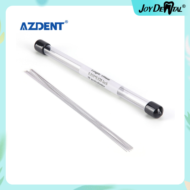 Azdent ทันตกรรมทันตกรรมจัดฟันสแตนเลส Lingual Retainer ลวดแบนตรง Twist ลวดวัสดุทันตกรรม 10 ชิ้น