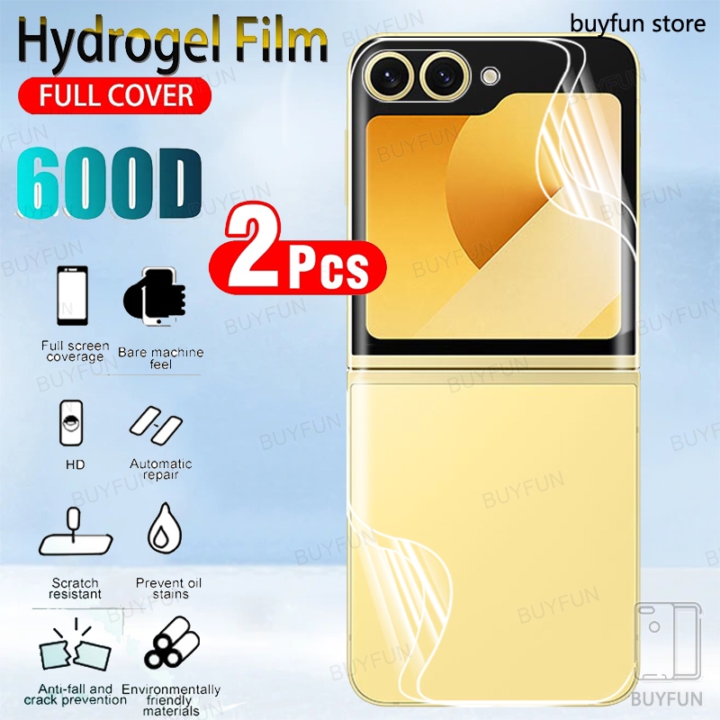 SAMSUNG 2 ชุดกลับฟิล์มหน้าจอขนาดเล็กHydrogel Softฟิล์มสําหรับSamsung galaxy z flip 6 5 4 3 1 flip6 zflip6 5G