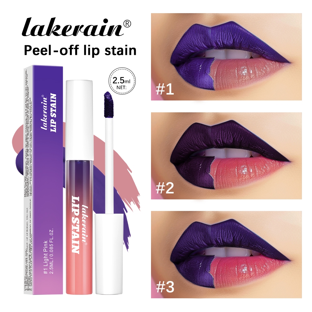 Lakerain Velvet Matte Lip Stain Peel Off Kit - ติดทนนาน, กันน้ํา Pink Lip Tint, Transfer Proof Natural Lip Stain Kit