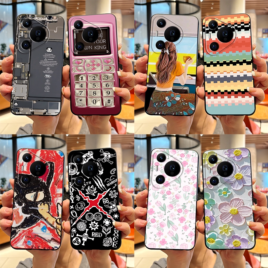 สําหรับ Huawei Pura 70 Pro Pura70 Pura70Pro P70 ปลอกใหม่ 2024 กําหนดรูปแบบ Soft Case กันกระแทกกันชนป้องกันปกหลัง