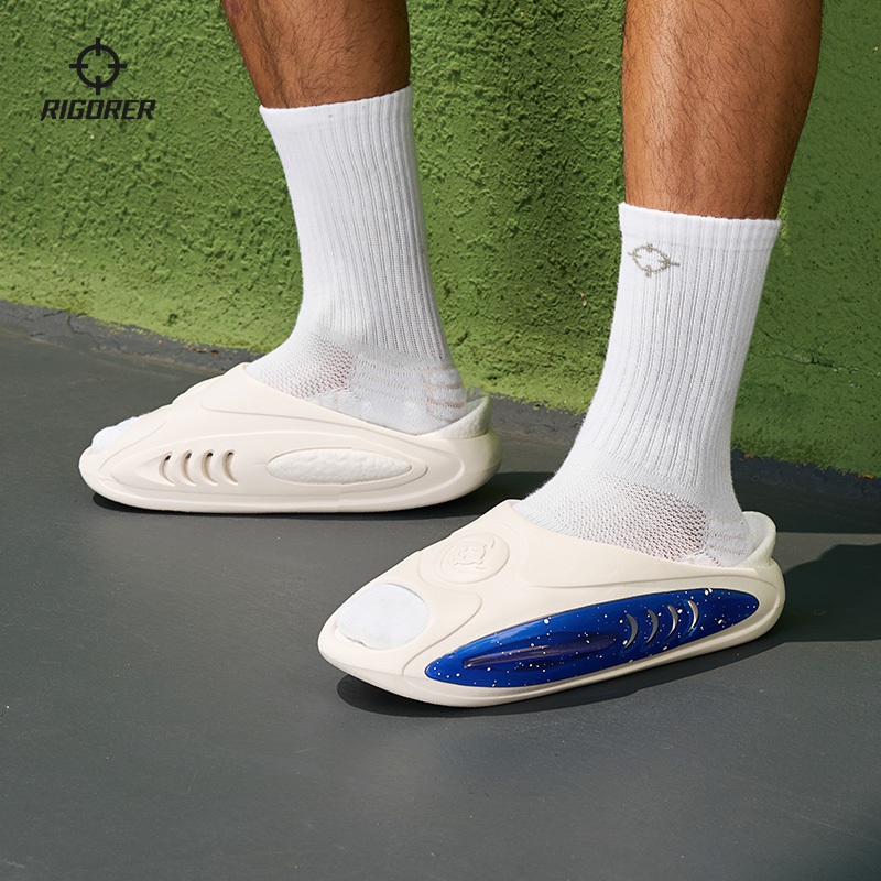 Rigorer รองเท้าแตะฉลาม Super Soft น้ําหนักเบาผู้หญิงผู้ชายสไลด์กันน้ํากันลื่นสวมใส่ด้านนอกรองเท้าแตะฤดูร้อน