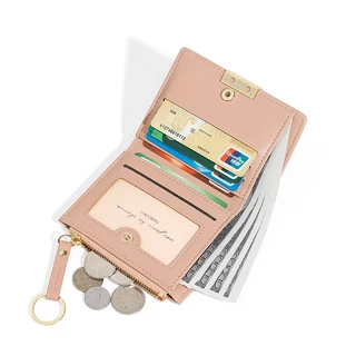 Seagloca กระเป๋าสตางค์ใบสั้น มีซิป ใส่บัตรได้หลายช่อง เรียบง่าย แฟชั่นสําหรับผู้หญิง No 1799