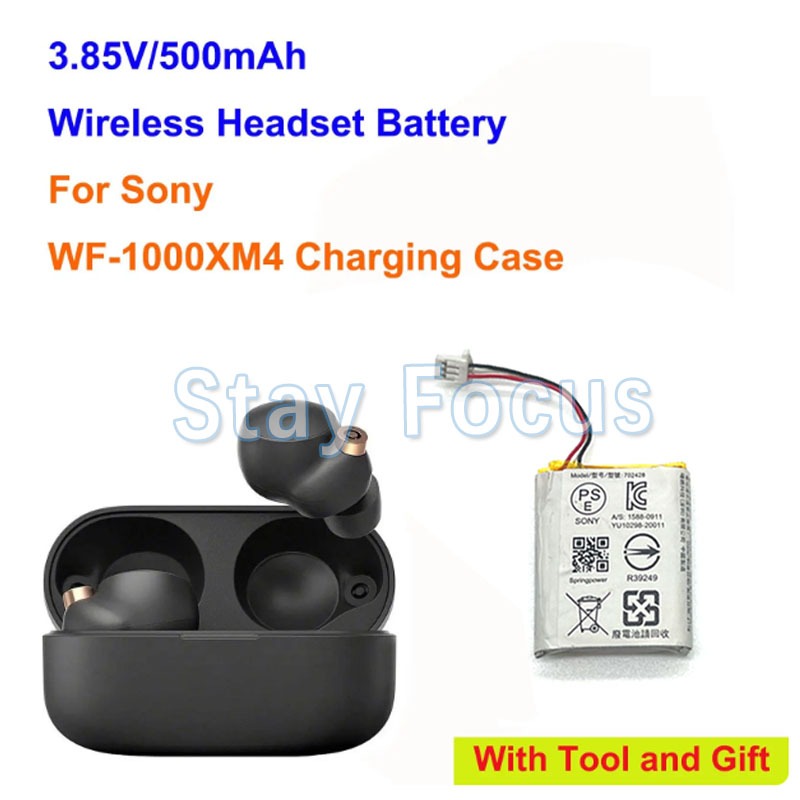 3in1 ใหม่คุณภาพสูง 520mAh Li-ion ชุดหูฟังไร้สายแบตเตอรี่สําหรับ Sony WF-1000XM4 ชาร์จกรณี Z55H Zenipower