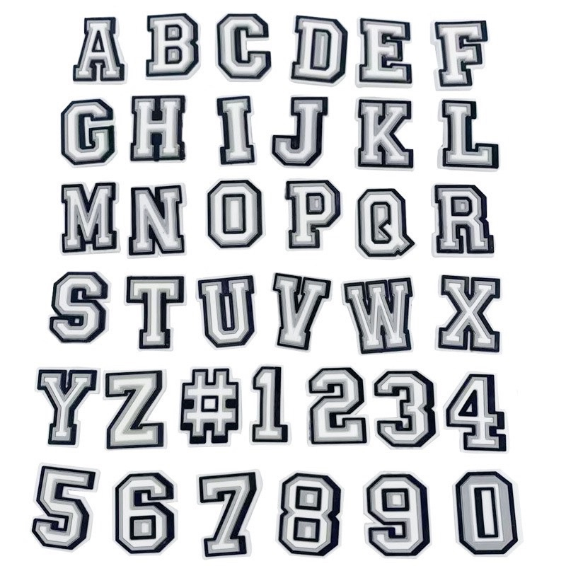 Jibbitz Crocs จิ๊บบิท ติดรองเท้า A-Z 0-9 DIY ของแทั Jibbitz Crocs เกาหลี