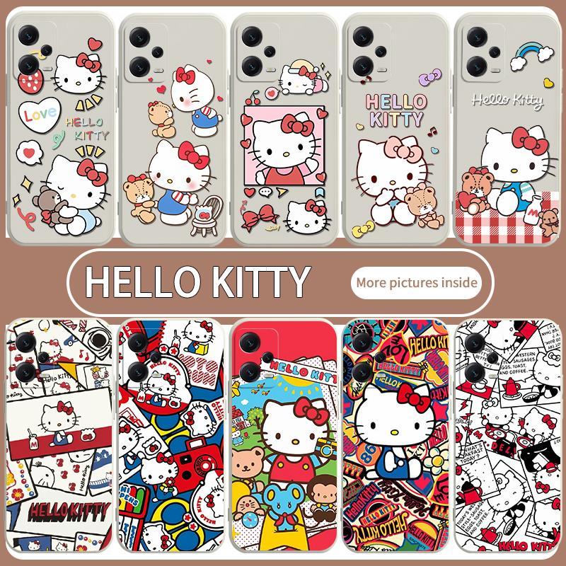 เคสสําหรับredmi note 12s 12 12C 11A 4G A1 A2 A1 + A2 + PLUS 5G Hello Kitty Matteตรงกรณีสีดํานุ่ม