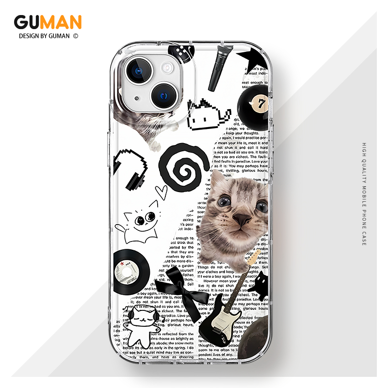 GUMAN Soft Transparent Cute ins Aesthetic Shockproof Phone Case Compatible for iPhone Case 16 15 14 