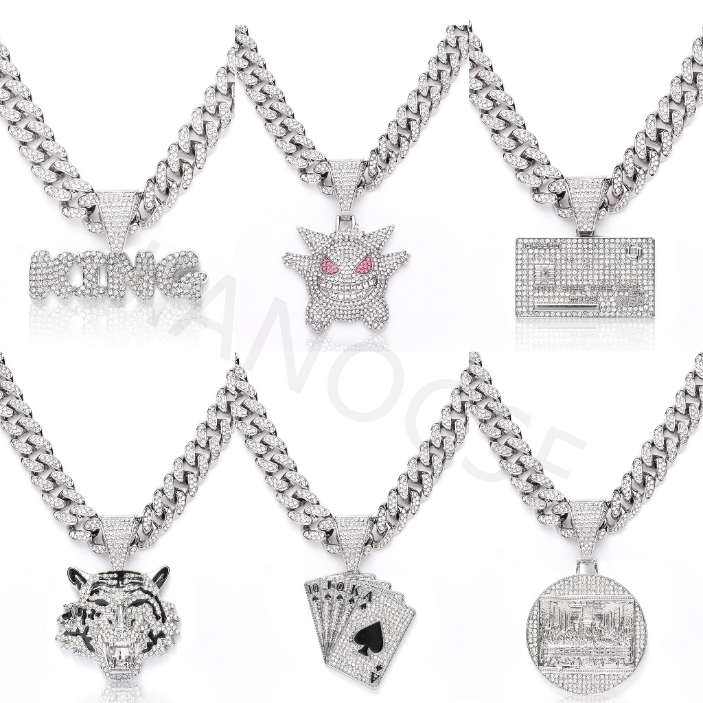 Jianocse cuban Link Chain สำหรับผู้ชาย13มม. iced OUT CHAIN เพชร hip hop เครื่องประดับ Miami Bling เพชร hip hop เครื่องประดับสำหรับผู้ชาย