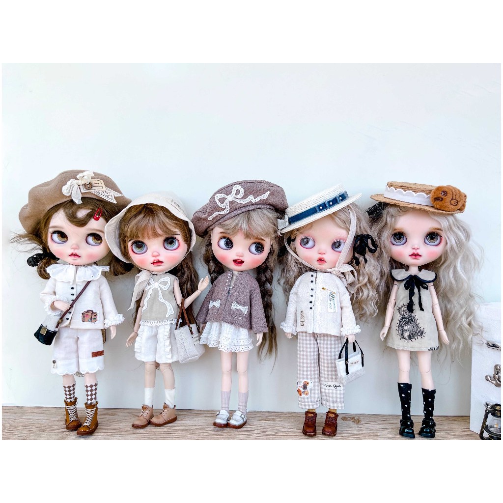 Blythe Baby Clothes Small Cloth blythe Beige Series Set