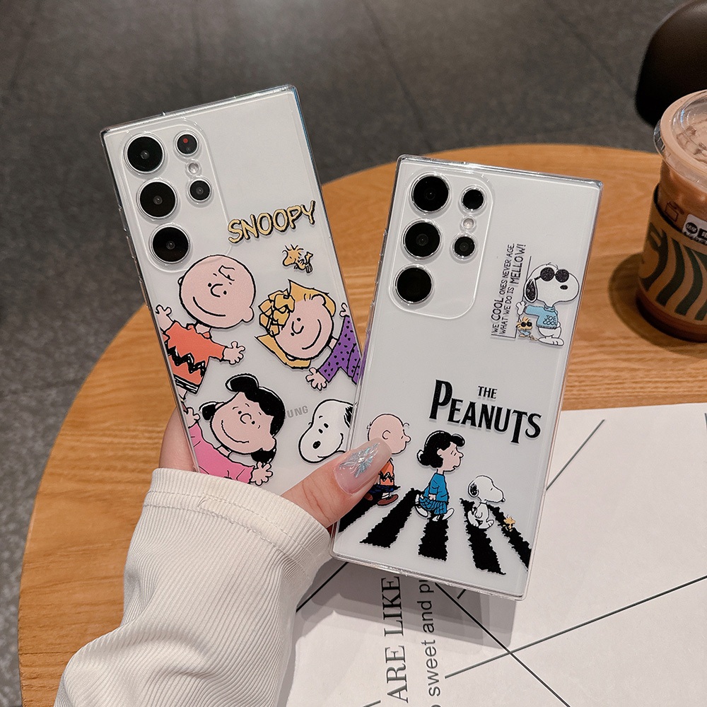 การ์ตูนน่ารัก ทางหลวงสนู้ปปี้ เคส Samsung Galaxy S24 Ultra S24 S23 Ultra S23 Plus S23FE S22Ultra S22Plus S21Ultra S21+ S21FE S20FE Note10Plus Note20Ultra A15 A14 A23 A25 A53 A55 A54 A73 5G Case เคสโทรศัพท์ใหม่ ความโปร่งใส TPU ป้องกันการตก เคสมือถือซัมซุง