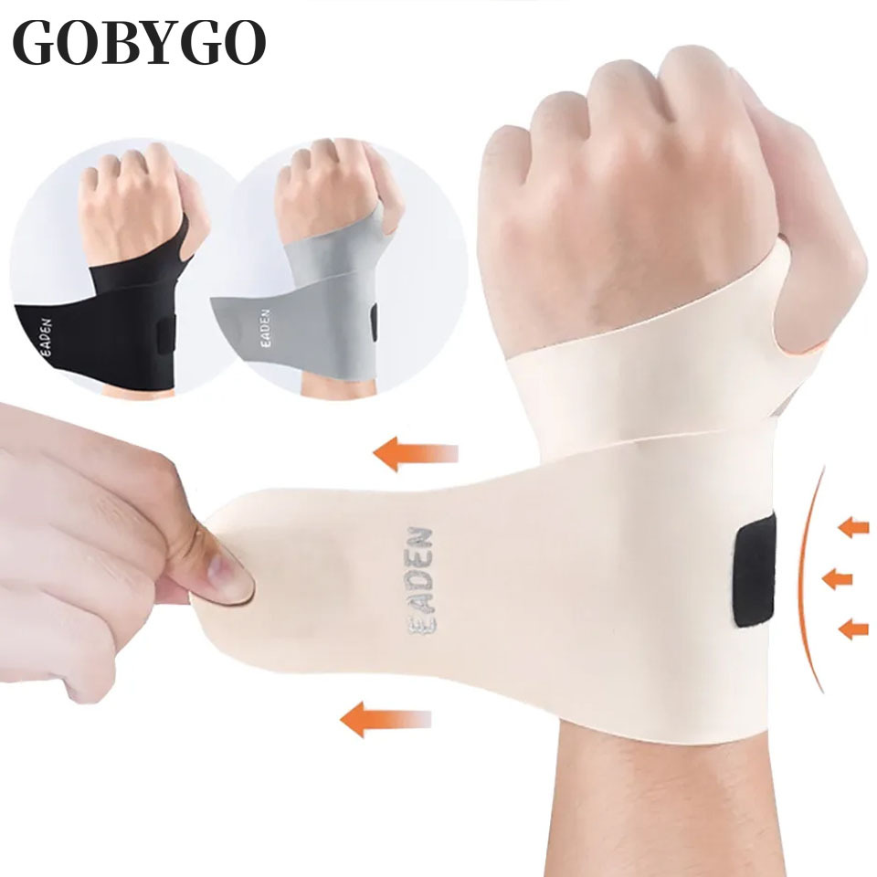 โกบายโก 1ชิ้นปรับบางบีบอัดข้อมือยามแพลงข้อมือรั้งเอ็นปลอกปวดสําหรับผู้ชายผู้หญิงข้อมือออกกําลังกายความปลอดภัยสนับสนุน