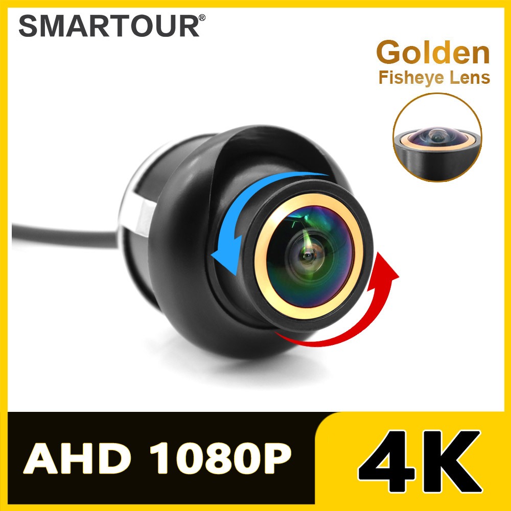 หมุน 360 องศา AHD 1080P กล้องถอยหลังกันน้ํา Night Vision สําหรับจอรถยนต์