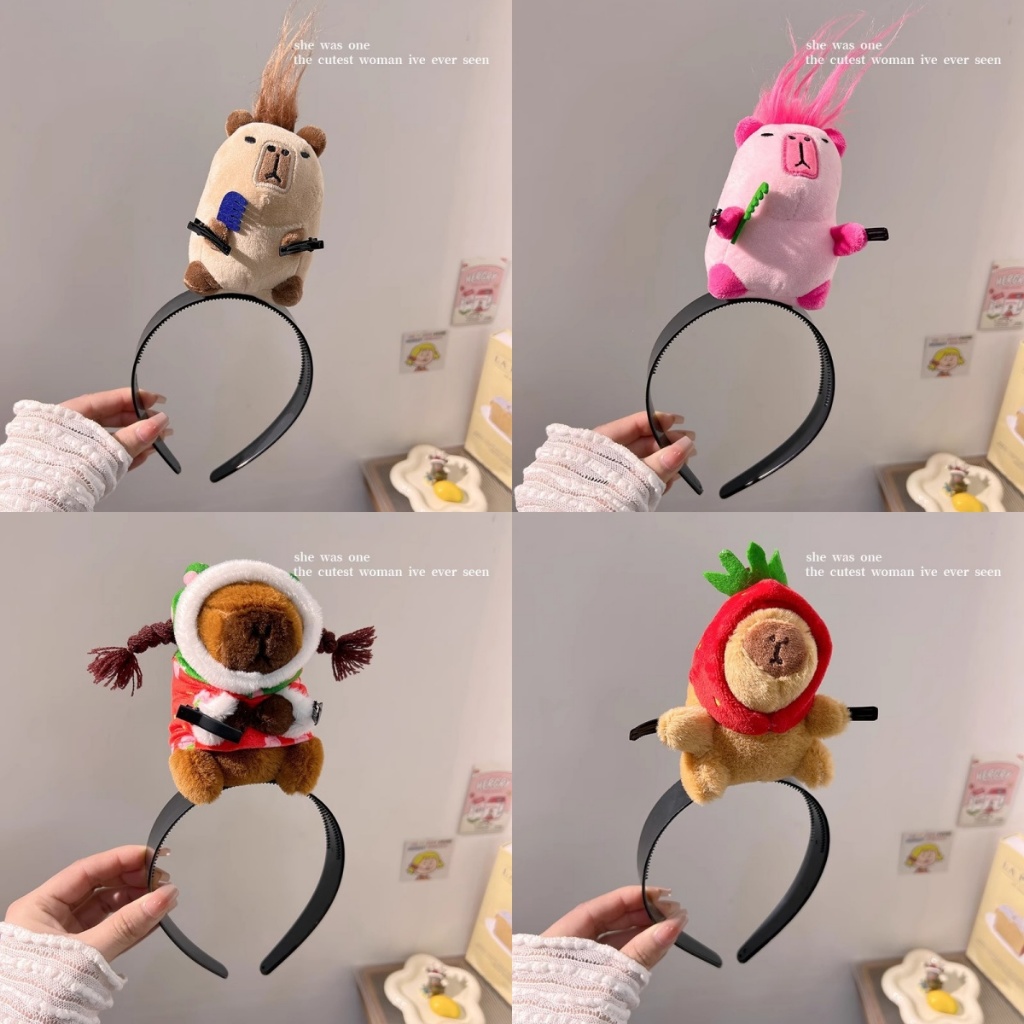 ทําอาหารเมาส์ King ผู้ถือแถบคาดศีรษะตลก Hairband ตลก Kapibara เมาส์ Hairpin จับ Bangs แถบคาดศีรษะ Hairpin อุปกรณ์เสริมผม
