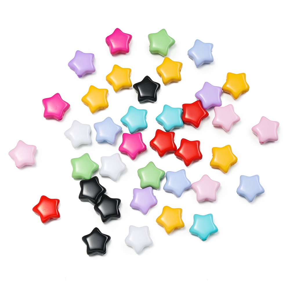 ลูกปัดอะคริลิครูปดาว 50 ชิ้น สีลูกกวาดน่ารัก สำหรับทำสร้อยข้อมือ สร้อยคอ DIY เครื่องประดับ ของขวัญ