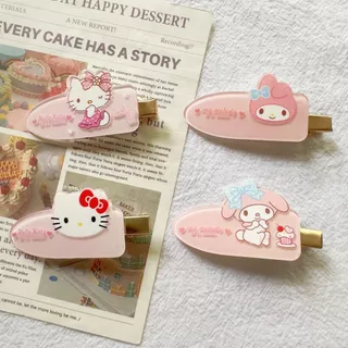 SANRIO น่ารักสไตล์กิ๊บการ์ตูน ซานริโอ ที่ไร้รอยต่อกิ๊บสําหรับสาวอารมณ์หวานสาวเรียบคลิปผมหัก ใบเรียกเก็บเงินเป็ด คลิปแฟชั่นอุปกรณ์ผม
