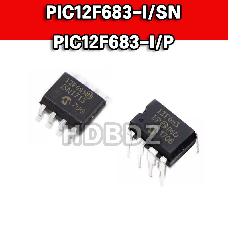 2pcs PIC12F683-I/SN  SOP8 PIC12F683-I/P DIP8 แฟลชหน่วยความจํา Microcontroller ชิป IC MCU PIC12F683