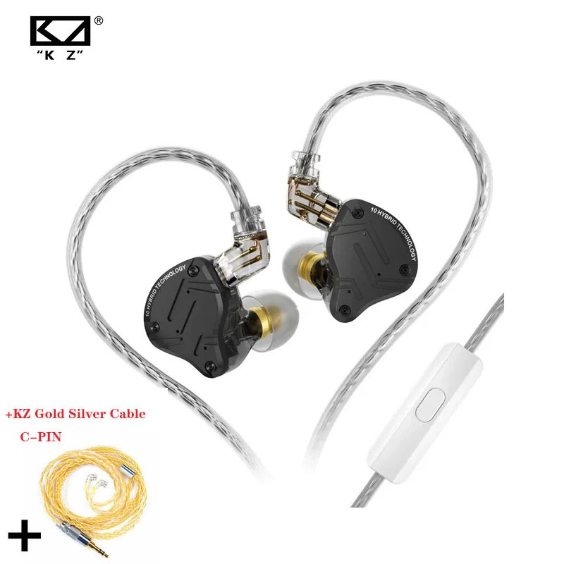 Kz ZS10 PRO X HIFI ชุดหูฟังอินเอียร์ ไฮบริด ตัดเสียงรบกวน เบส KZ ZSN PRO AS16 PRO AS12