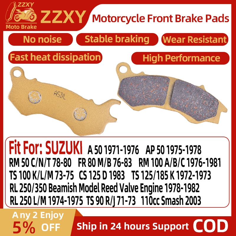 1 คู่รถจักรยานยนต์เบรคด้านหน้าสําหรับ SUZUKI RM 50 C/N/T 78-80 FR 80 M/B 76-83 RM 100 A/B/C 76-81 RL