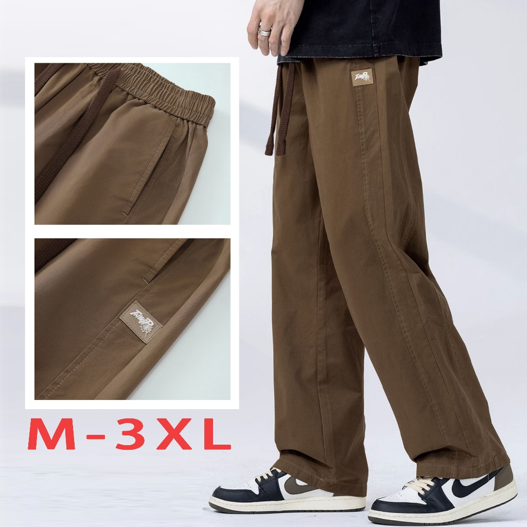 Becoolman กางเกงผู้ชาย ลำลองสไตล์เกาหลี มินิมอล ทรงตรง (M-3XL)