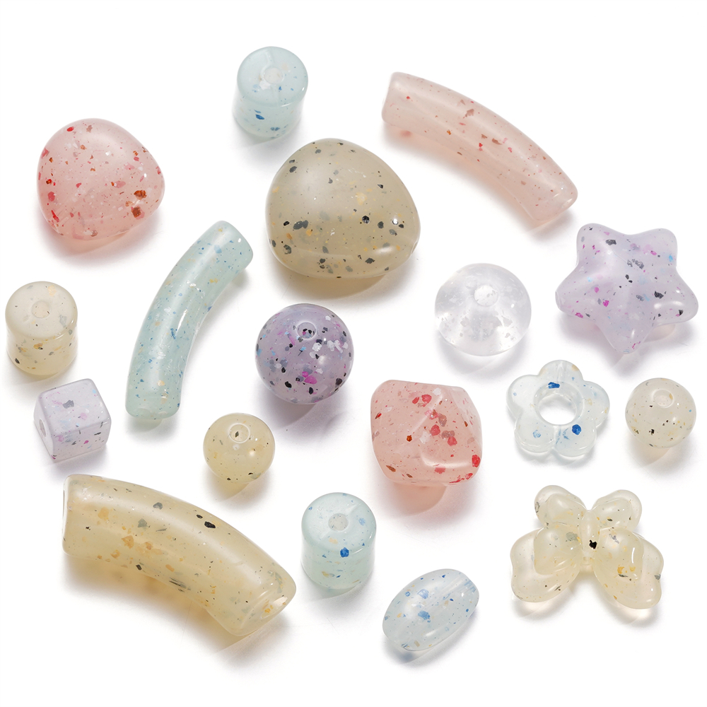 St. kunkka 10 ชิ้นอะคริลิคผสมสีลูกปัดแฟชั่น Charm สามารถใช้กับเครื่องประดับ DIY ทําสร้อยคอสร้อยข้อมือ