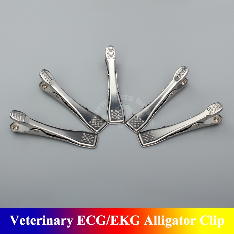 Veterinary ECG/EKG คลิปจระเข้นํามาใช้ใหม่สัตว์แมวสุนัข ECG คลิปเครื่องมือสัตวแพทย์