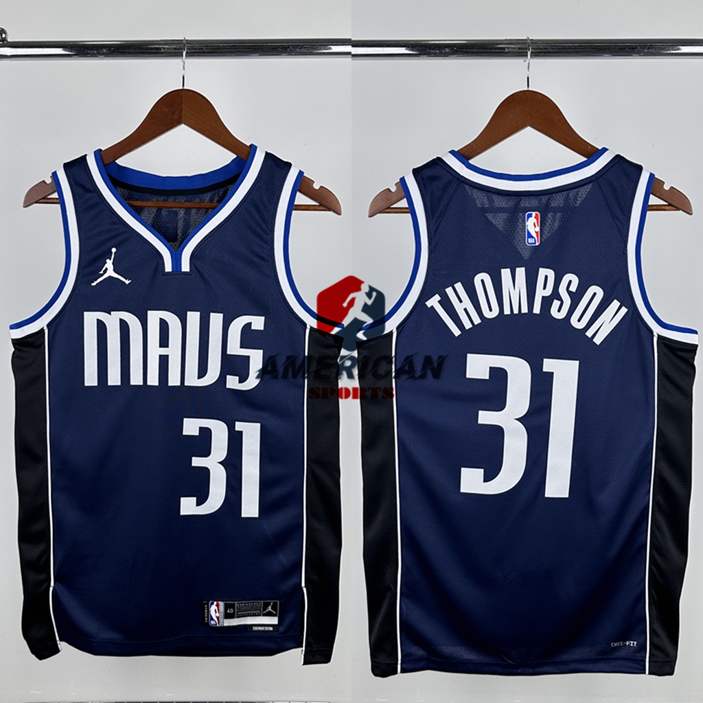 2024-25 Hot Pressed Mens NBA Dallas Mavericks Klay Thompson Navy Blue Basketball Jersey