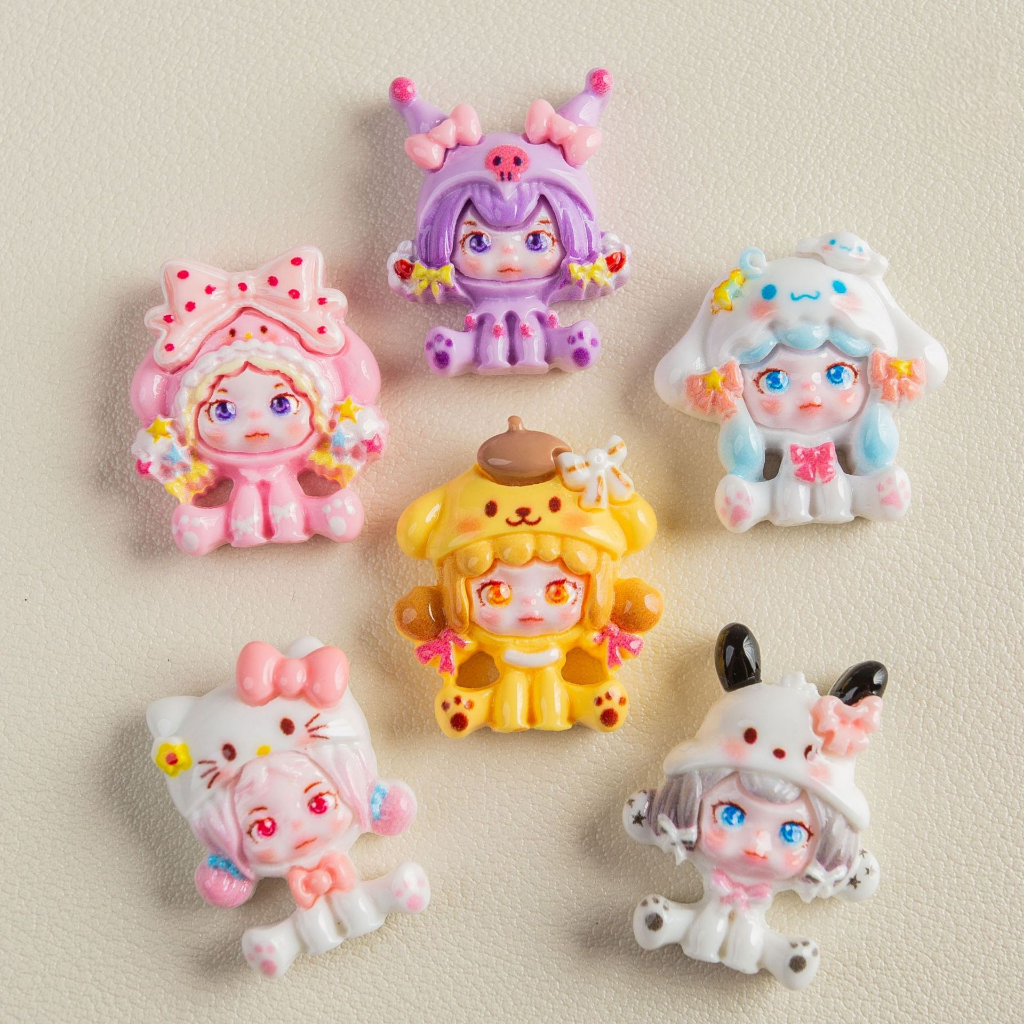 อุปกรณ์เสริมเคสโทรศัพท์แพทช์พร้อมเคสโทรศัพท์ตกแต่ง popmart DIY เรซิ่น Bubble Mart อุปกรณ์เสริม