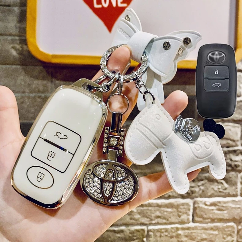 ของแต่งToyota เคสกุญแจรถยนต์ Toyota yaris พวงกุญแจรถยนต์ Toyota ativ 3 ปุ่ม