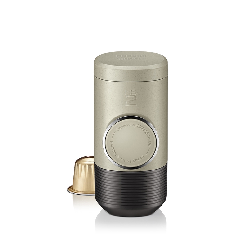 Wacaco Minipresso NS2 เครื่องชงกาแฟแคปซูลแบบพกพา, ระบบสูบน้ําใหม่, โครงสร้างสองชั้นภายใน, น้ําหนักเบาและพกพาได้ (Olive Grey)