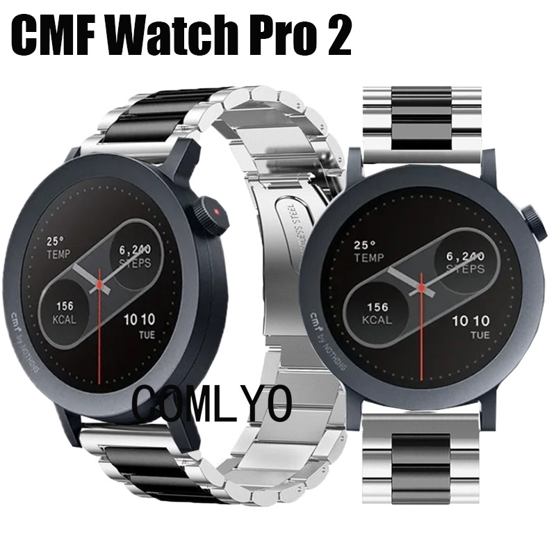 For CMF Watch Pro 2 สําหรับ ซม นาฬิกา มือโปร 2 สายนาฬิกาสมาร์ทสแตนเลสสตีลโลหะสร้อยข้อมือผู้ชายเข็มขัด
