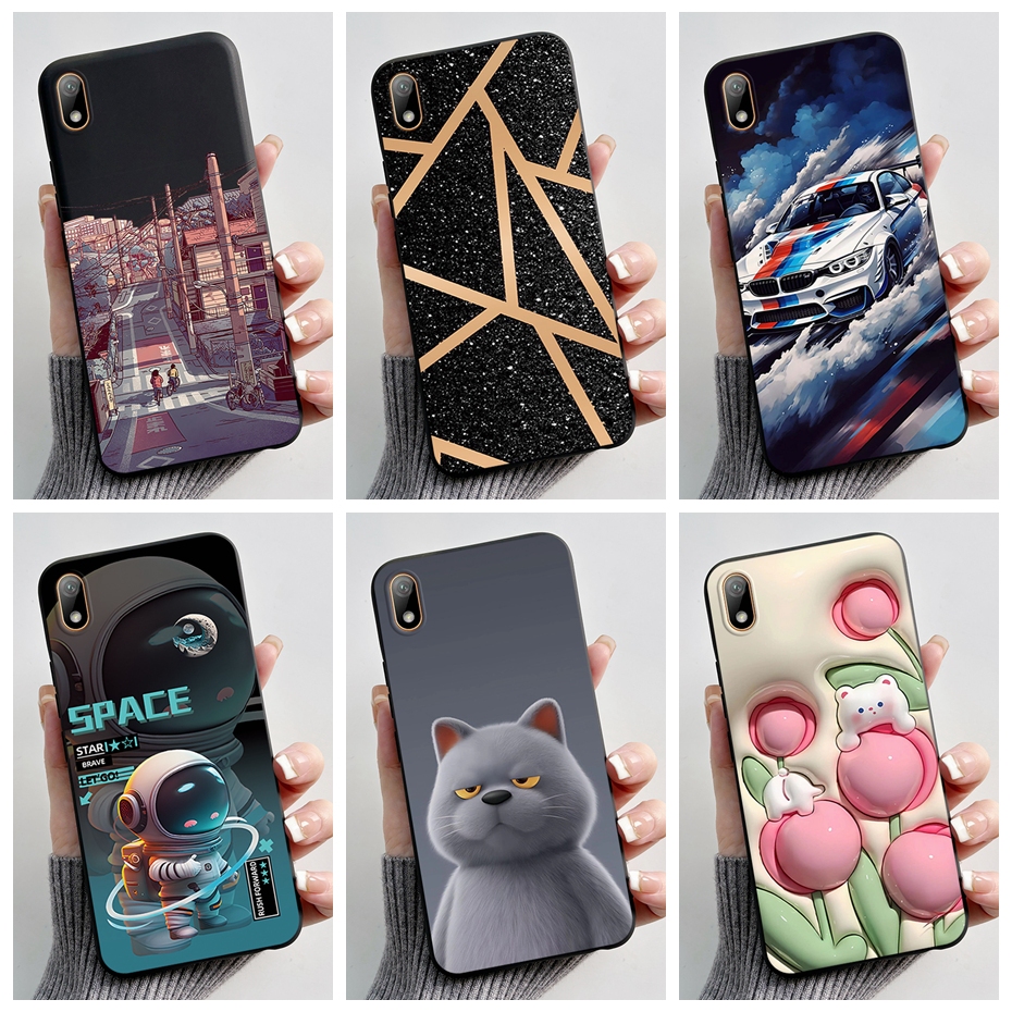 เคสซิลิโคนสําหรับ Huawei Y5 2019 เคสโทรศัพท์ AMN-LX9 หรูหราพิมพ์ Soft TPU Matte สําหรับ Honor 8S 2020 KSE-LX9 ปลอก