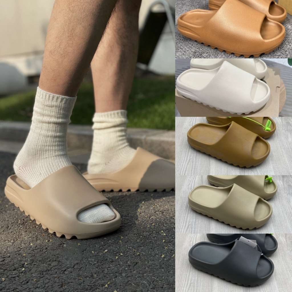 จัดส่งจากจังหวัดสุโขทัย yeezy slide enflame textured รองเท้าแตะสไลด์ เนื้อแมตต์ เพื่อสุขภาพ ใส่ในบ้าน