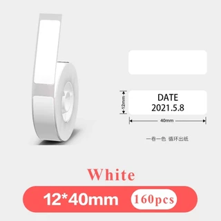 1 ม้วน P12 P15 กาวกระดาษ 15x30 มม.12x40 มม.สติกเกอร์ฉลากความร้อนสําหรับ P12/P50/Q30/D30 KingJim LR5C Office Label