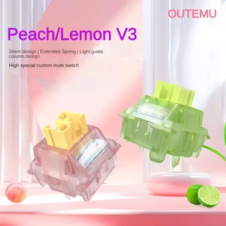 Outemu Silent Peach Switches V3 Silent Lemon V3 Customing Mechanical Keyboard Linear Switch Factory Prelubed 5pin พร้อมคู่มือแสง ความรู้สึกที่มั่นคงและเรียบเนียนมากขึ้น