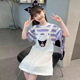 พร้อมสต็อกเด็กทารกสาวคุโรมิปลอมสองชิ้นชุดสายรัดฤดูร้อนเด็กแข…