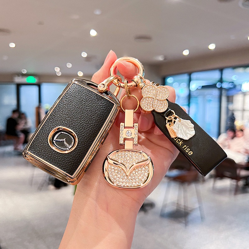 เคสกุญแจรีโมทรถยนต์ TPU อุปกรณ์เสริม สําหรับ mazda 2 2024 2025 Mazda 3 Alexa CX4 CX5 CX-5 CX8 CX-30 CX30 2019-2020 ของแต่งรถยนต์ พวงกุญแจ