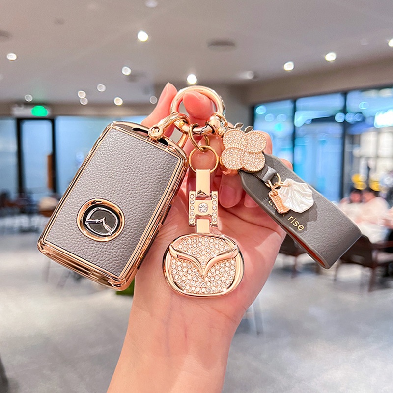 เคสกุญแจรีโมทรถยนต์ TPU อุปกรณ์เสริม สําหรับ mazda 2 2024 2025 Mazda 3 Alexa CX4 CX5 CX-5 CX8 CX-30 CX30 2019-2020 ของแต่งรถยนต์ พวงกุญแจ - รูปที่ 3