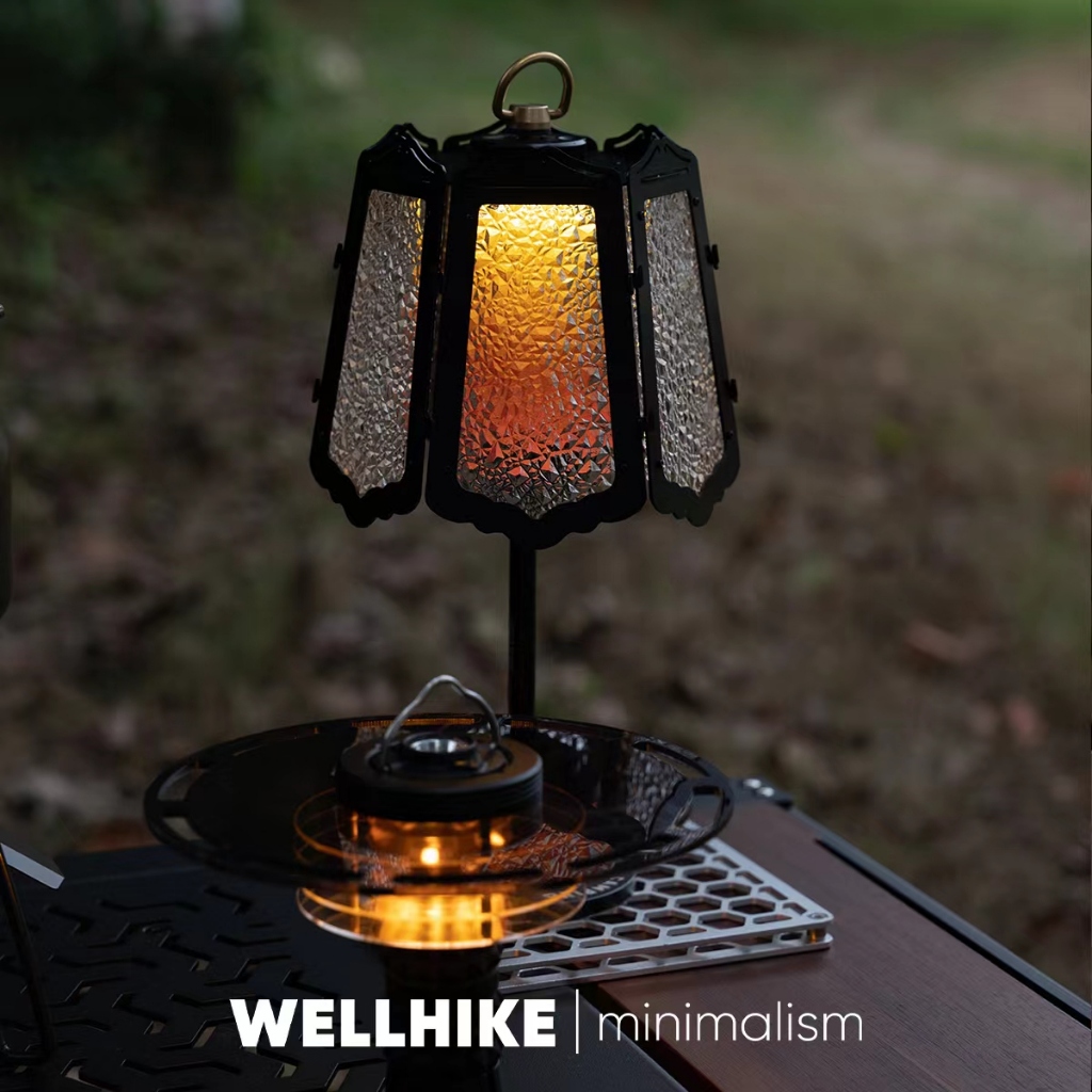 Wellhike Glass Retro โคมไฟกลางแจ้ง Camping บรรยากาศอุปกรณ์เสริม 38explore โคมไฟประตูโคมไฟ