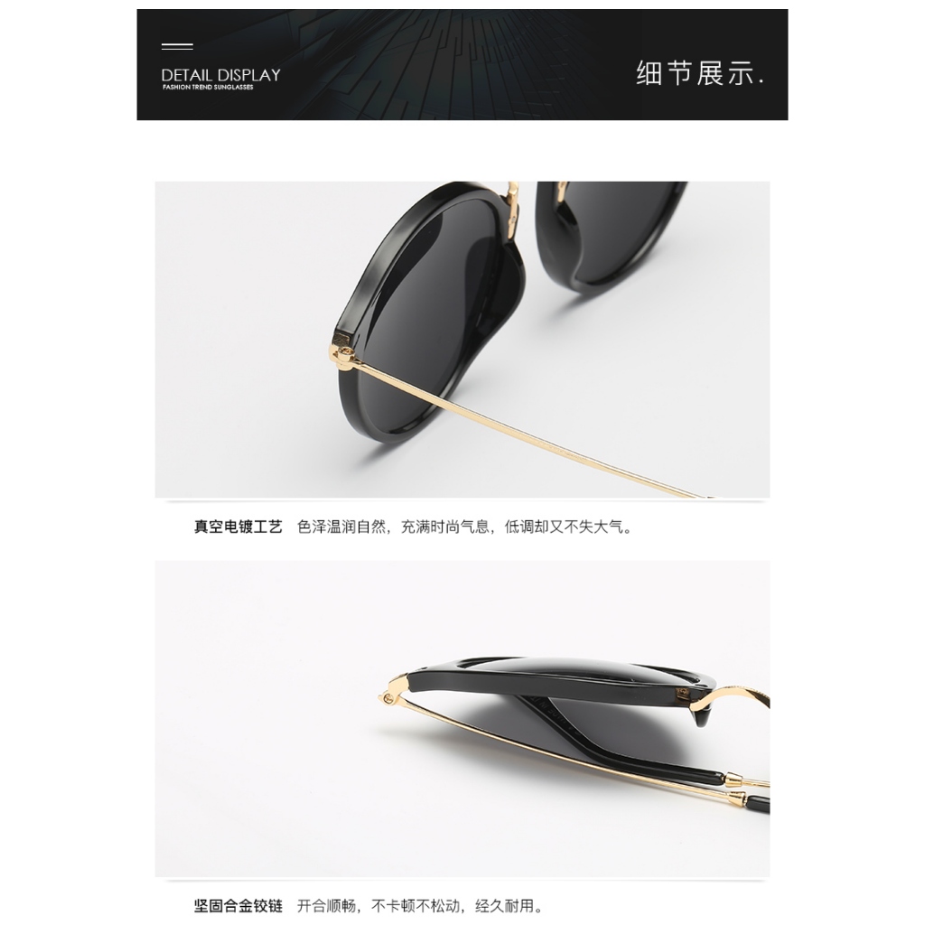 แว่นกันแดดขนาดเล็กทรงกลมสไตล์ใหม่พร้อมป้องกันรังสียูวี ยูวี400 - รูปที่ 4