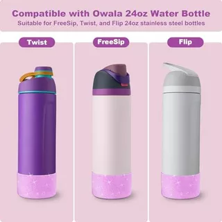Bling ซิลิโคน Boot สําหรับ Owala 24oz, Owala 16oz Silicon Boot Anti-Slip แขนป้องกันด้านล่างสําหรับขวดน้ําสแตนเลส Stanley Tumbler 20-40oz ยาง Boot