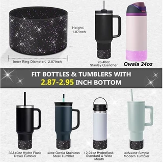 Bling ซิลิโคน Boot สําหรับ Owala 24oz, Owala 16oz Silicon Boot Anti-Slip แขนป้องกันด้านล่างสําหรับขวดน้ําสแตนเลส Stanley Tumbler 20-40oz ยาง Boot