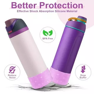 Bling ซิลิโคน Boot สําหรับ Owala 24oz, Owala 16oz Silicon Boot Anti-Slip แขนป้องกันด้านล่างสําหรับขวดน้ําสแตนเลส Stanley Tumbler 20-40oz ยาง Boot