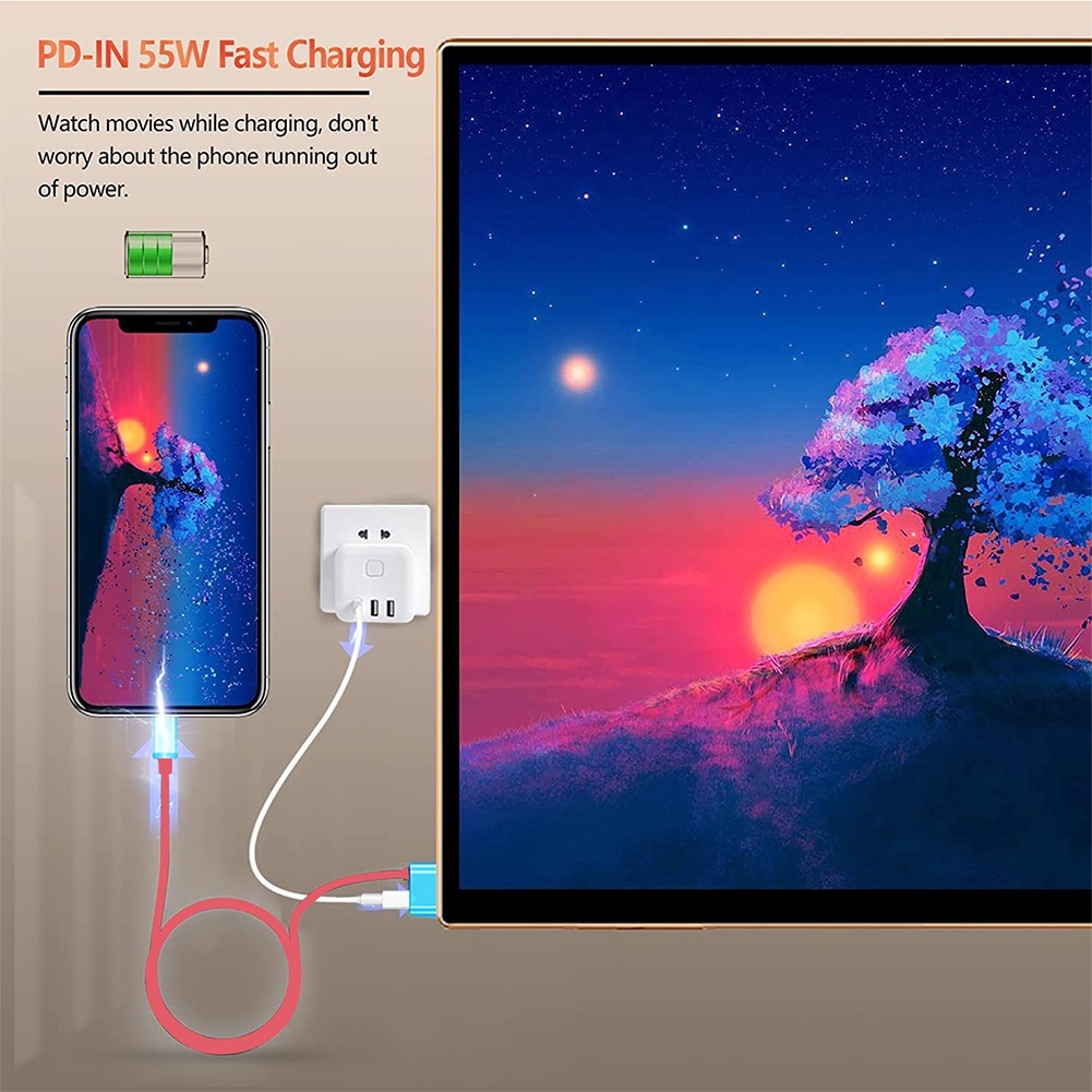 สายเคเบิลที่รองรับ HDMI 4K สําหรับสวิตช์/สวิตช์ Oled TV HD Projection สายชาร์จเร็วสําหรับแท็บเล็ตโทรศัพท์พีซี