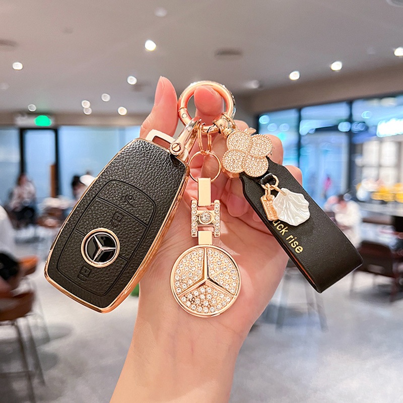 เคสกุญแจรีโมทรถยนต์  สําหรับ Mercedes Benz A C E S G Class GLC CLE CLA GLB GLS W177 W205 W213 W222 X167 AMG ของแต่งรถยนต์ พวงกุญแจ